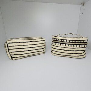 Sophia Joy Multi-Use Organizer Bag Set of Two Cream and Black Makeup Accessories